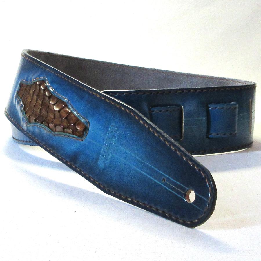 本革製ギター・ストラップ（ワニ革／藍染） : WIZARD LEATHER - 通販