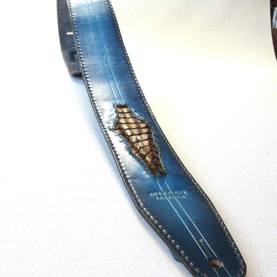 本革製ギター・ストラップ（ワニ革／藍染） : WIZARD LEATHER - 通販