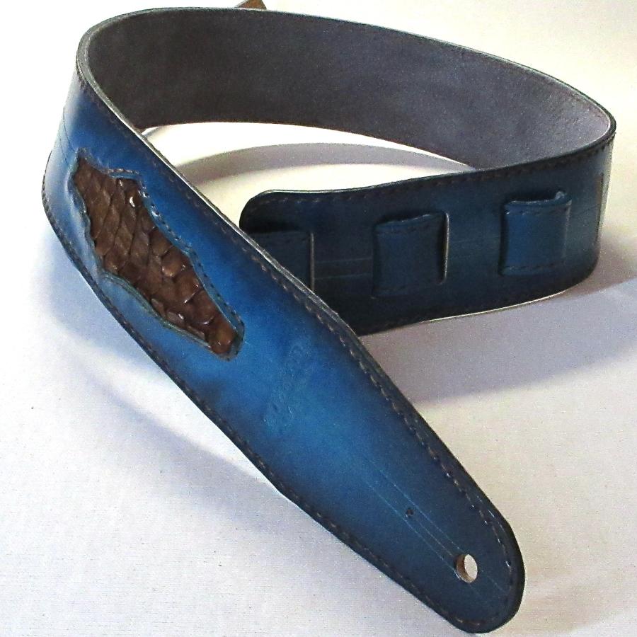 本革製ギター・ストラップ（ワニ革／藍染） : WIZARD LEATHER - 通販