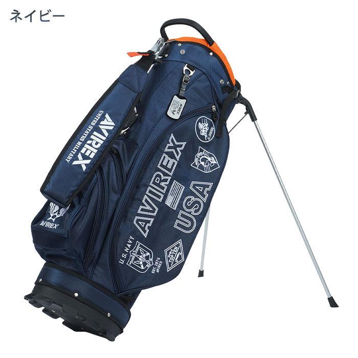 新品 AVIREX アヴィレックスゴルフ スタンド キャディバッグ ネイビー AVIREX GOLF アヴィレックスゴルフ 9型 スタンド式 キャディ