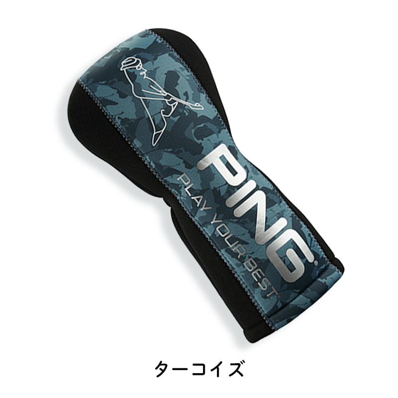 PING - PING ピンゴルフ カモ ヘッドカバー PiNG (ピン) ヘッドカバー PING USED 美品 ブラック×グリーン