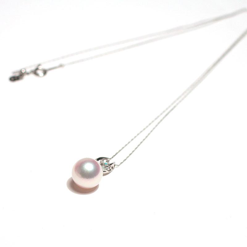 パールペンダント あこや真珠10mmプラチナ パライバトルマリンが
