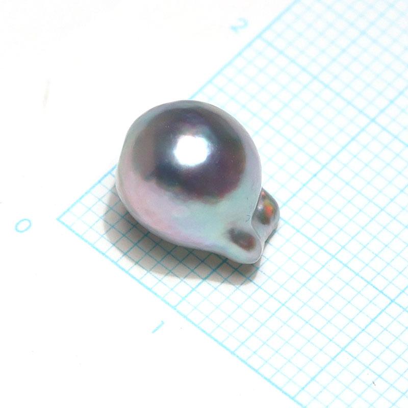 あこや真珠バロック形ルース1珠 約11.7mm×9.3mm×9.2mm 自然の形と色
