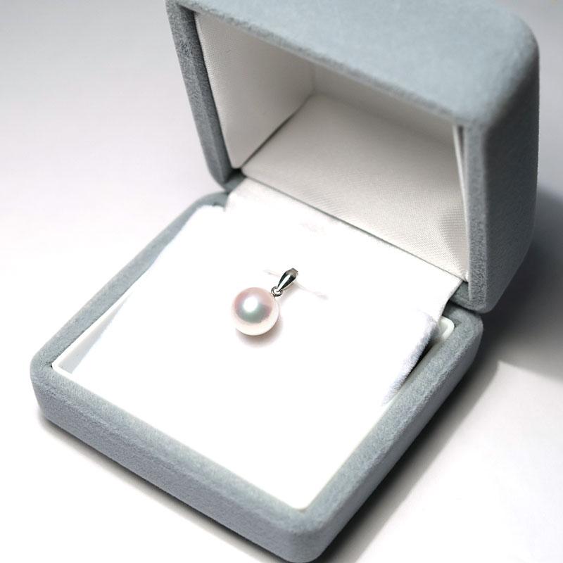 パールペンダント ホワイト色 あこや真珠 幅8.7mm Pt900プラチナ