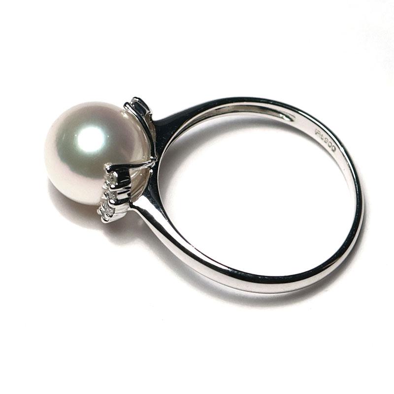 パールリング プラチナ　指輪　あこや真珠　本真珠　ダイヤモンド　刻印　プレゼント パールリング 普段使い パール リング プラチナ 真珠 指輪 本