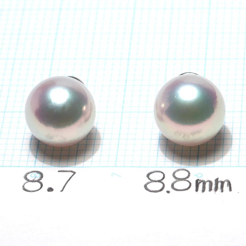 ペンダント Pt900パールペンダント アコヤ真珠直径約8.7mm or 8.8mm or 8.9mm ピンク色を帯びたホワイト色 シンプルが良いきれいなパール ペンダントのみの画像