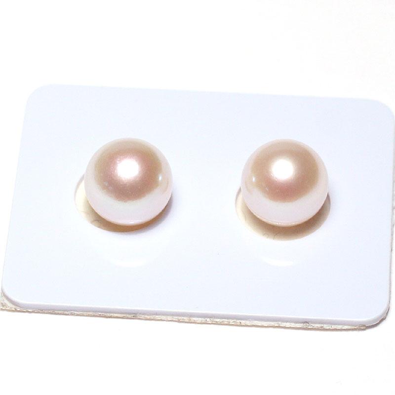 宝石ルース 真珠ペアルース 9.1mm2珠 アコヤ真珠 珠のみ 片穴あき ピアスイヤリング用 | 