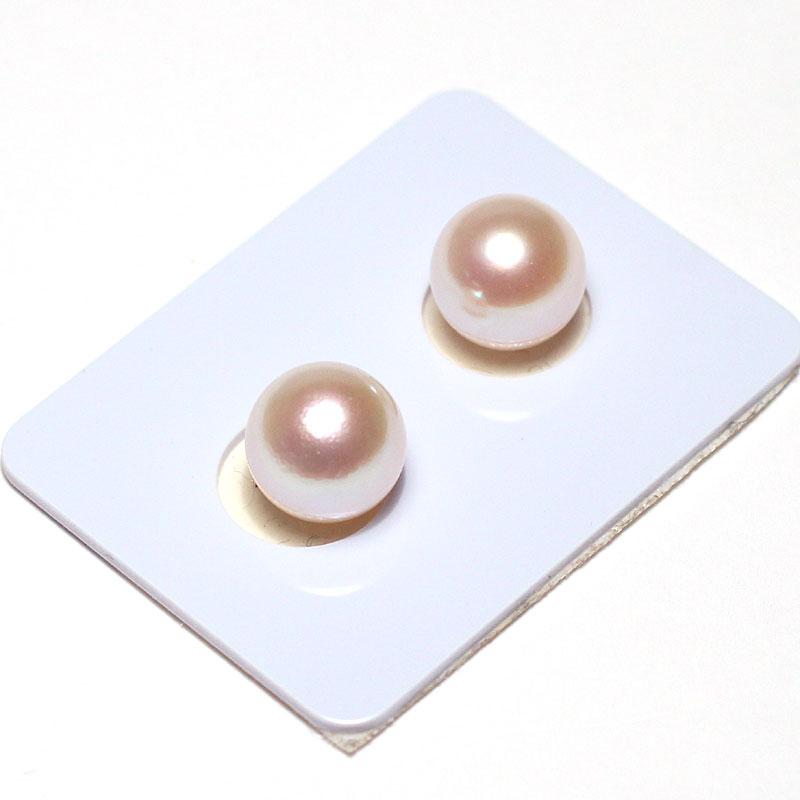 宝石ルース 真珠ペアルース 9.1mm2珠 アコヤ真珠 珠のみ 片穴あき ピアスイヤリング用 |  | 02