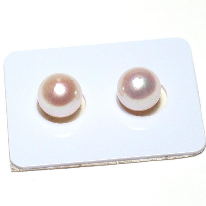 宝石ルース 真珠ペアルース 9.1mm2珠 アコヤ真珠 珠のみ 片穴あき ピアスイヤリング用 |  | 03