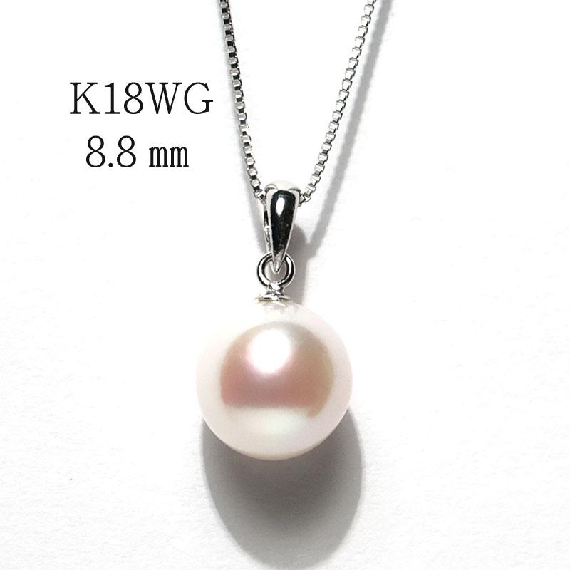 アコヤ真珠のシンプルネックレスK18WG