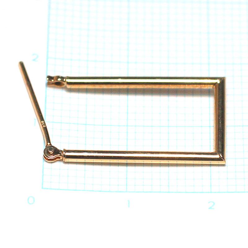 ピアス K18金イエローゴールド フープ スナップピアス 角形約1.2cm×2.1