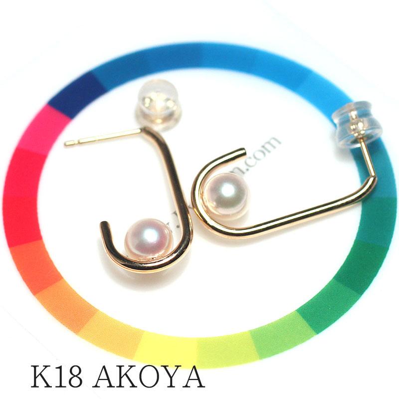 ピアス K18金イエローゴールド あこや真珠5.8mm U字形デザインピアス 真珠は月のしずく/人魚の涙とも 6月の誕生石 ケース入りギフト包装 |  | 02