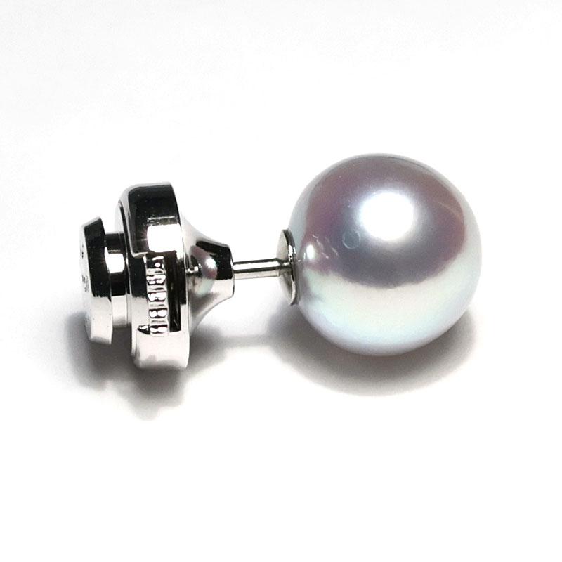 タックピン タック アコヤ真珠幅9.6mm ナチュラルブルー色 タイタック 