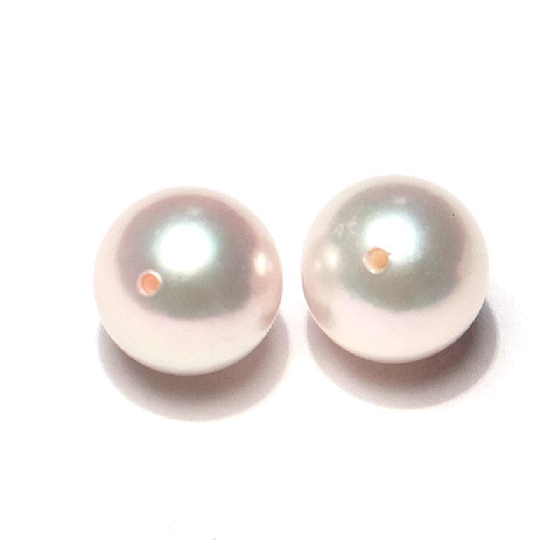 宝石ルース 真珠ペアルース 8.2mm2珠 アコヤ真珠 珠のみ 片穴あき ピアスイヤリング用 ピンク系色でテリ光沢良い イヤリング・ピアス加工用 |  | 04