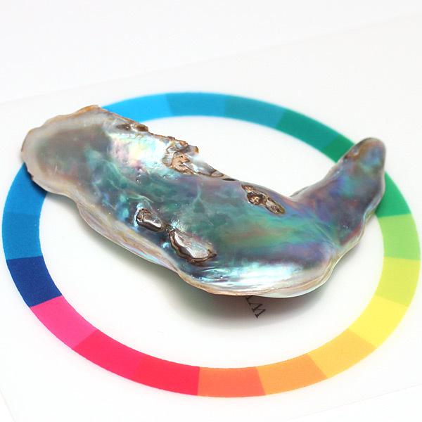 アバロンパール アワビ天然真珠ルース 28.81ctルース40mm×3.5mm