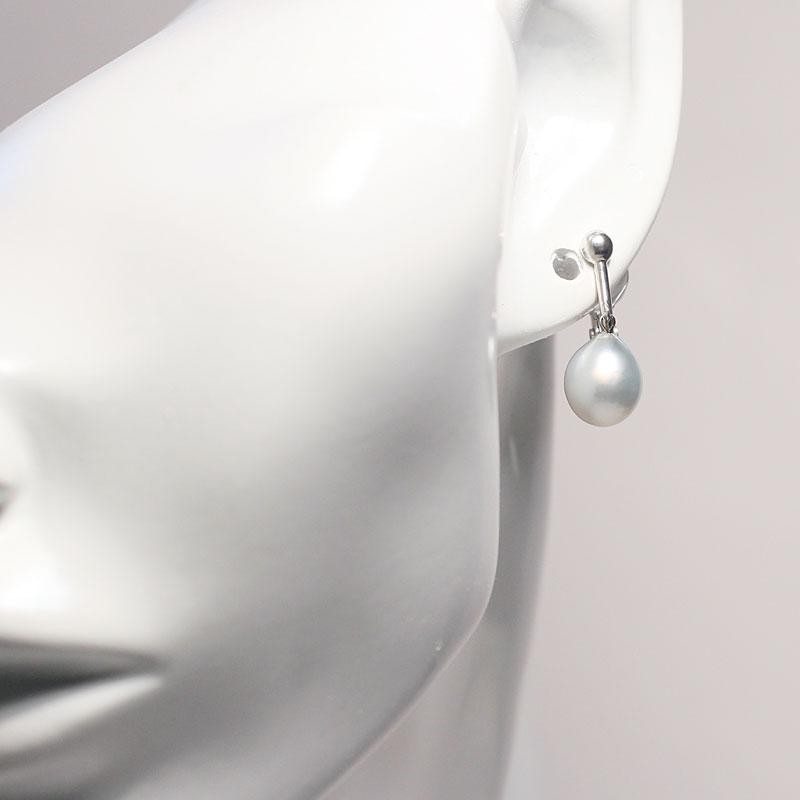 イヤリング グレー系色色違いが楽しい黒蝶真珠 幅9mm縦10.8mm