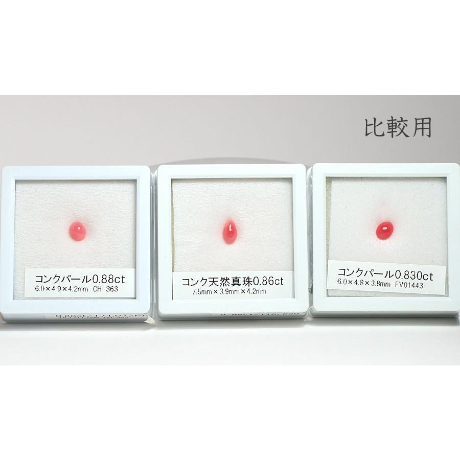 コンクパールルース0.86ct ドロップ形 細長い涙形 火炎模様みられる希少な天然真珠 色テリ良いの画像