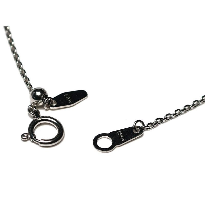 ネックレスチェーン 小豆 あずき アズキカット 50cmプラチナチェーンネックレス長さ調整可スライドpt850 3.03ｇ 6mm引き輪 しっかりした丈夫なチェーンの画像