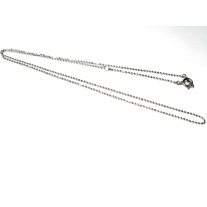 K18WG 750 ホワイトゴールド カットボールチェーンネックレス 40cm K18WG 750 ホワイトゴールド カットボールチェーンネックレス 40cm