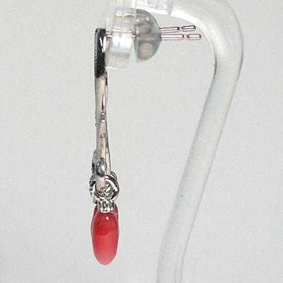 ピアス コンクパールピアス1.38ctリーフデザイン プラチナ 外れないと 