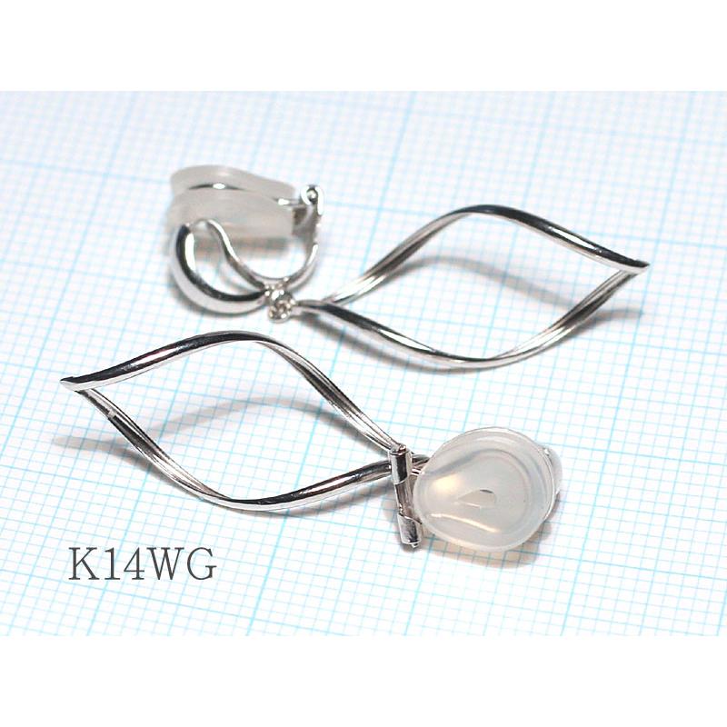 イヤリング K14WG ホワイトゴールド製デザインイヤリング スタッド 