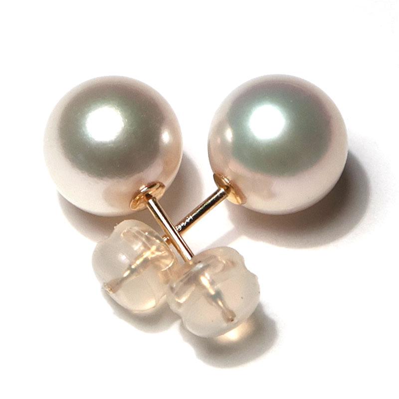 ピアス 真珠8.7mm K18 最高品質パールピアス オーロラ花珠真珠鑑別書付属 ギフト包装 入学式 入園式 成人式 結婚式 大人 上品の画像