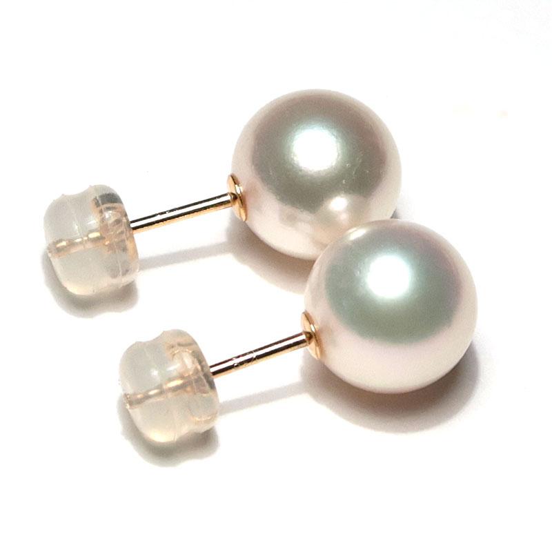 ピアス 真珠8.7mm K18 最高品質パールピアス オーロラ花珠真珠鑑別書付属 ギフト包装 入学式 入園式 成人式 結婚式 大人 上品の画像