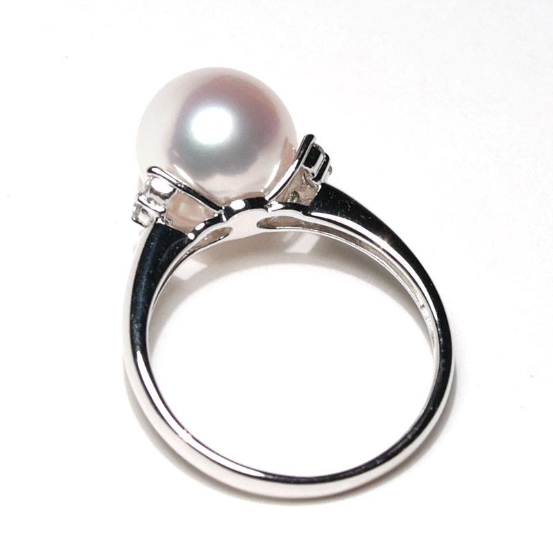 指輪 パールリング オーロラ花珠真珠鑑別書付属 9.1mmプラチナダイヤモンドリング 軽量タイプ 10サイズ パールキーパー高機能ケース入包装 冠婚葬祭 入学式 |  | 01