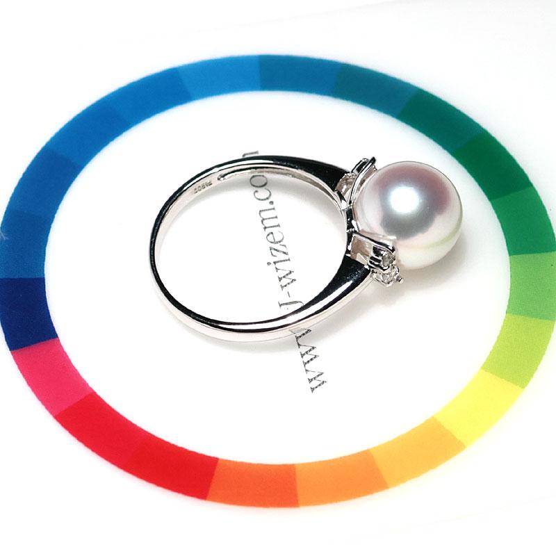 指輪 パールリング オーロラ花珠真珠鑑別書付属 9.1mmプラチナダイヤモンドリング 軽量タイプ 10サイズ パールキーパー高機能ケース入包装 冠婚葬祭 入学式 |  | 02
