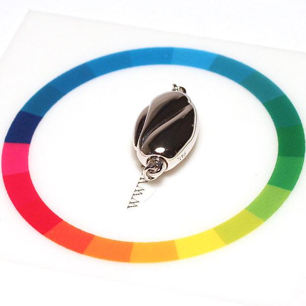 クラスプ留め金具パールネックレス用SILVERワンプッシュM〜L両面タイプ