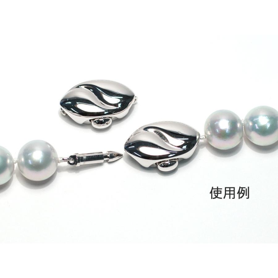 クラスプ SILVER 差し込み式 Lサイズ パールネックレス用留め金具 片面