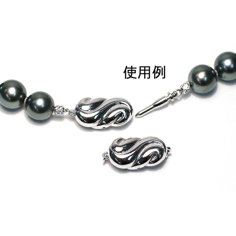 クラスプ シルバー925 パールネックレスの長さ調整に！ 留め具 クラスプ 差し込み式Mサイズ留め具 SILVERパール