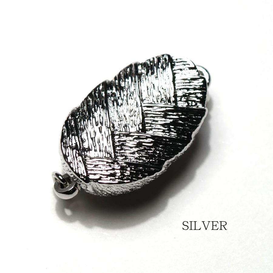 留め具 クラスプ SILVER差し込み式クラスプ Mサイズ リーフデザイン