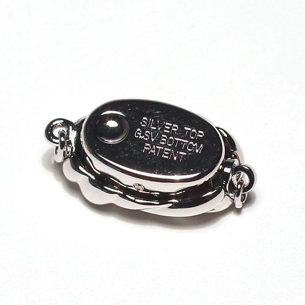 クラスプ シルバー925 パールネックレスの長さ調整に！ 留め具 クラスプ 差し込み式Mサイズ留め具 SILVERパール