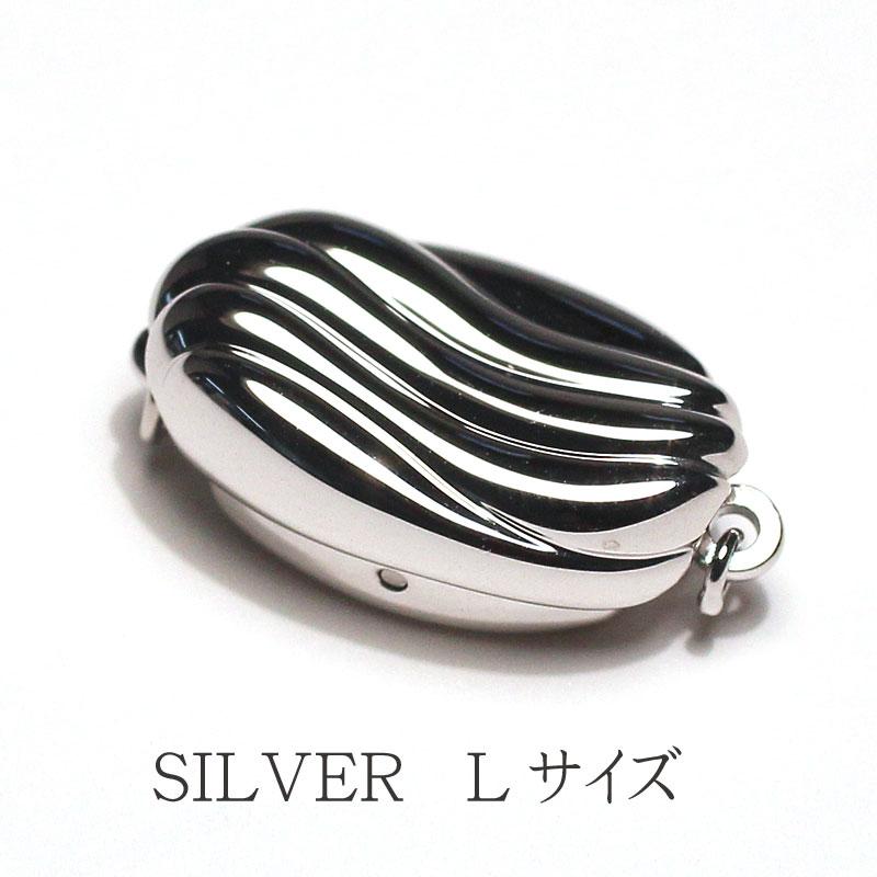 SILVER差し込み式クラスプLサイズ 波 パールネックレス用留め金具