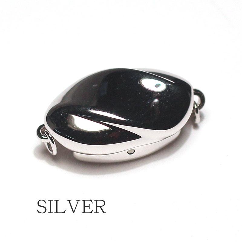 留め具 クラスプ SILVER差し込み式 Lサイズ 片面 パール