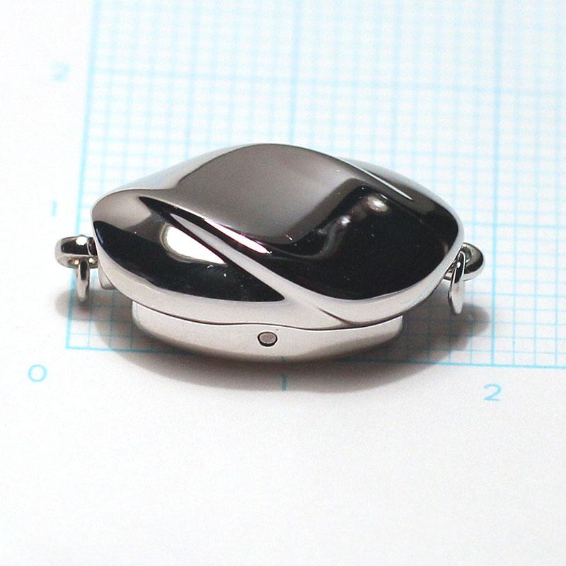 留め具 クラスプ SILVER差し込み式 Lサイズ 片面 パール