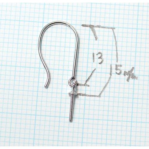 ピアス用金具 フックピアス つきさし付 つりばり型 Lサイズ K14WG