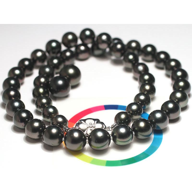 ネックレス 黒蝶真珠8.4-10.6mmネックレス47cm＆11.5mmペアセット テリ最強 オーロラピーコック鑑別書SK135680付属 高機能ケースパールキーパー冠婚葬祭 |  | 11