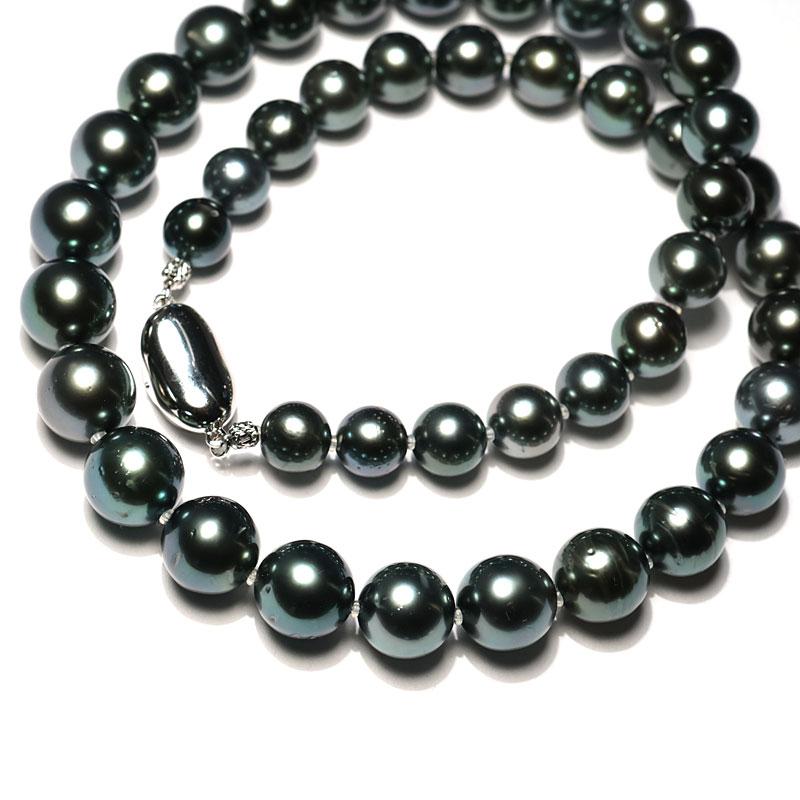 ネックレス ピーコック鑑別書付属 黒蝶真珠8mm-10.9mmネック＆9.6mmイヤリング2点セット テリ光沢最強ですがえくぼ凹でお得な価格に 高機能ケース入 冠婚葬祭 |  | 12