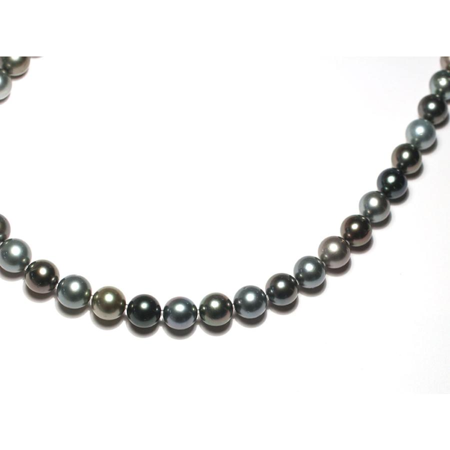 ネックレス マルチカラー黒蝶真珠10.6-11.2mmネックレス ゆったり約  