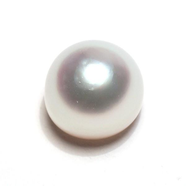 白蝶真珠　ケシパール　ルース 真珠ルース 白蝶真珠9.6mm×9.8mmカボション形 片穴あき 珠のみ