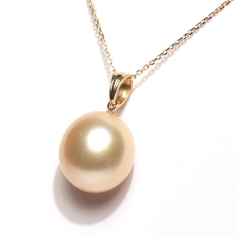 ペンダント ゴールドパールK18イエローゴールド製 白蝶真珠横12.4mm縦13.6mm ペンダントのみ |  | 01