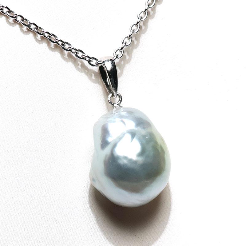 パールペンダント 大珠バロックパールペンダント幅14.6mm縦17.8mm