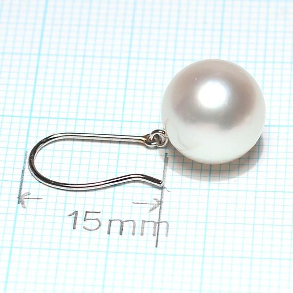 ピアス パールフックピアス 白蝶真珠11.1mmプラチナPt900つりばり型L 