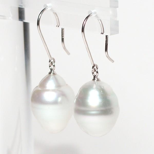 ピアス パールフックピアス バロック形 白蝶真珠 幅11mmUP縦13mmUP ホワイトゴールド K14WG つりばり型Lピアス |  | 09