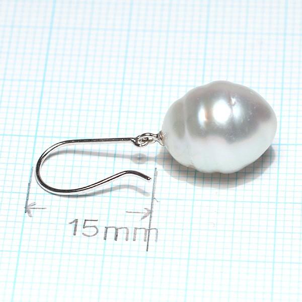 ピアス パールフックピアス バロック形 白蝶真珠 幅11mmUP縦13mmUP ホワイトゴールド K14WG つりばり型Lピアス |  | 12