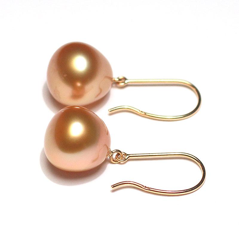 026Al【高品質✨】パールピアス　フック　小粒石　8mm　ピンクゴールド　黄金 楽天市場】＼10%OFFクーポン配布中／ 真珠 パール ピアス K18