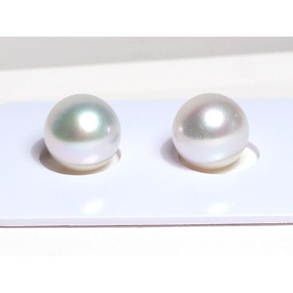 宝石ルース 真珠 パールペアルース 白蝶真珠2珠 幅9.3mm縦9.7mm