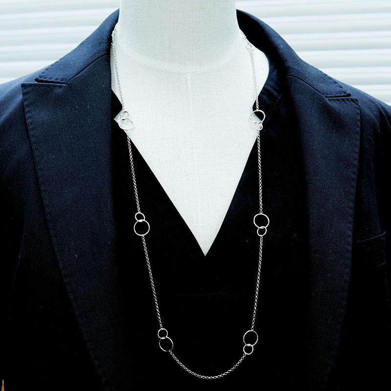 ネックレスチェーン 80cm シルバーSILVER ロングチェーンネックレス 幅
